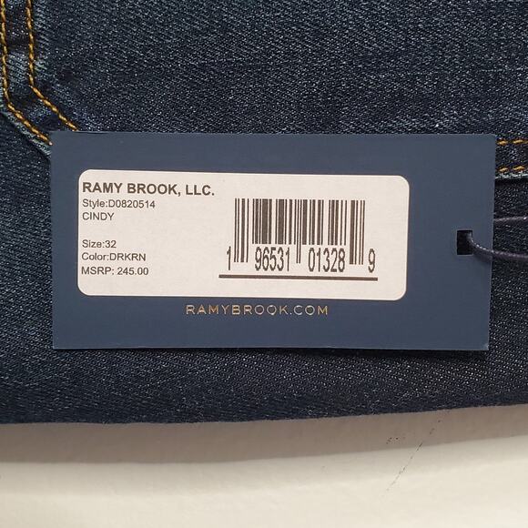 Ramy Brook Cindy High Rise Flare Bootcut Jeans Dark Wash Blue Stretch Size 32 - Picture 9 of 11